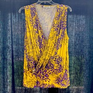 Faux wrap sleeveless top